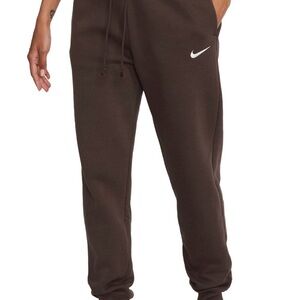 Nike Brown Pheonix Jogger Sweatpants S Neutral Lounge Athleisure